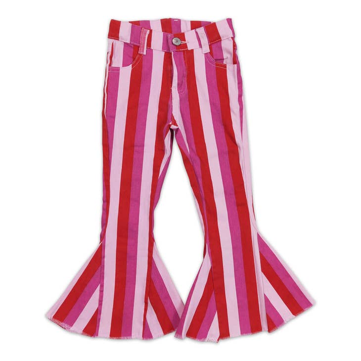 Red and Pink Stripped Bell Bottoms
